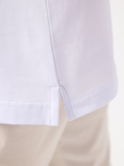 Поло с коротким рукавом белое прямое