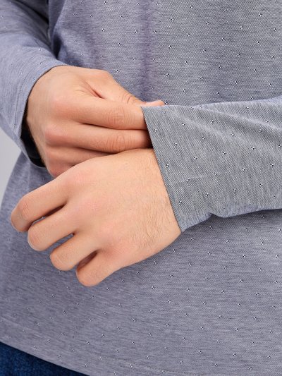 Поло с длинным рукавом серое