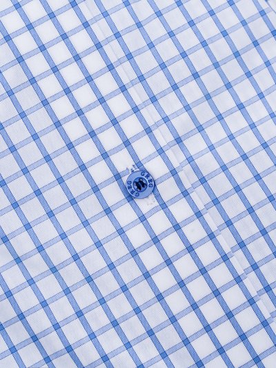 Рубашка с коротким рукавом голубая в клетку