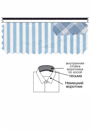 Рубашка с коротким рукавом голубая в полоску прямая