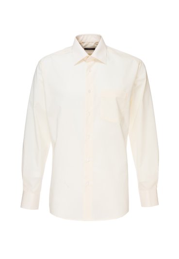 Рубашка с длинным рукавом бежевая прямая