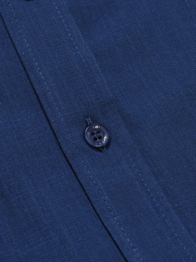Рубашка с коротким рукавом синяя прямая