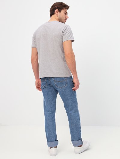 Футболка с коротким рукавом серая прямая