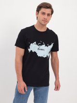 Футболка с коротким рукавом черная прямая