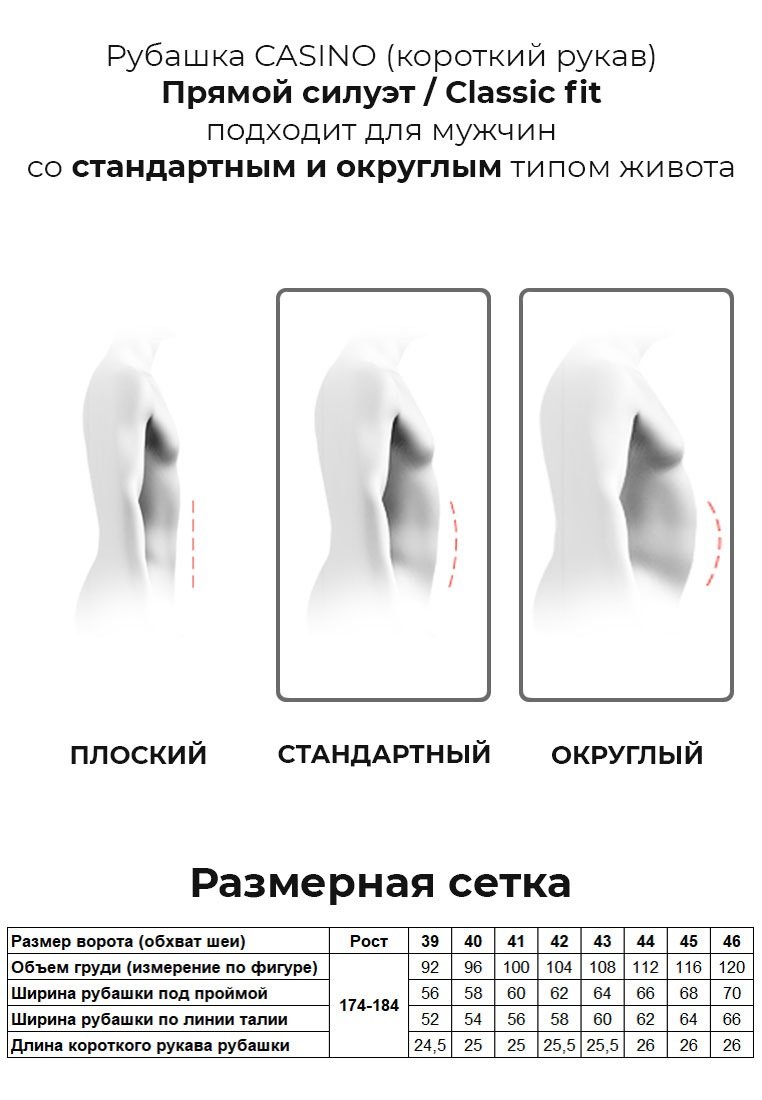 c325/05/2433/1p Сорочка мужская короткий рукав