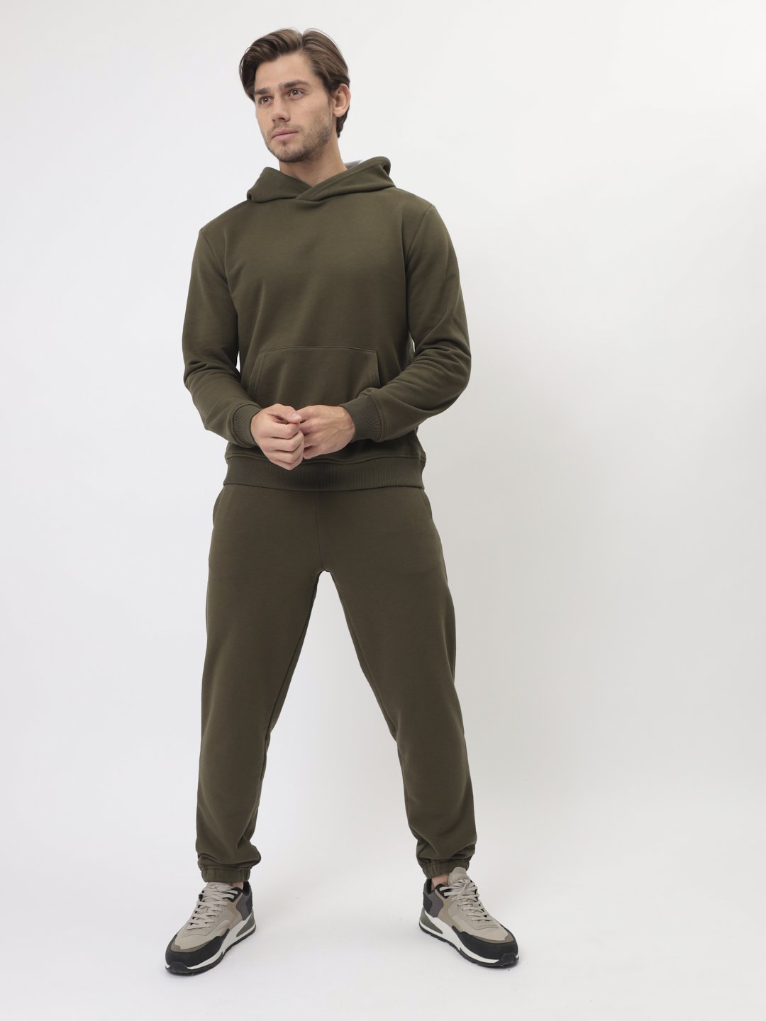 G-TRK-OZ03-001K-хаки Брюки мужские трикотажные