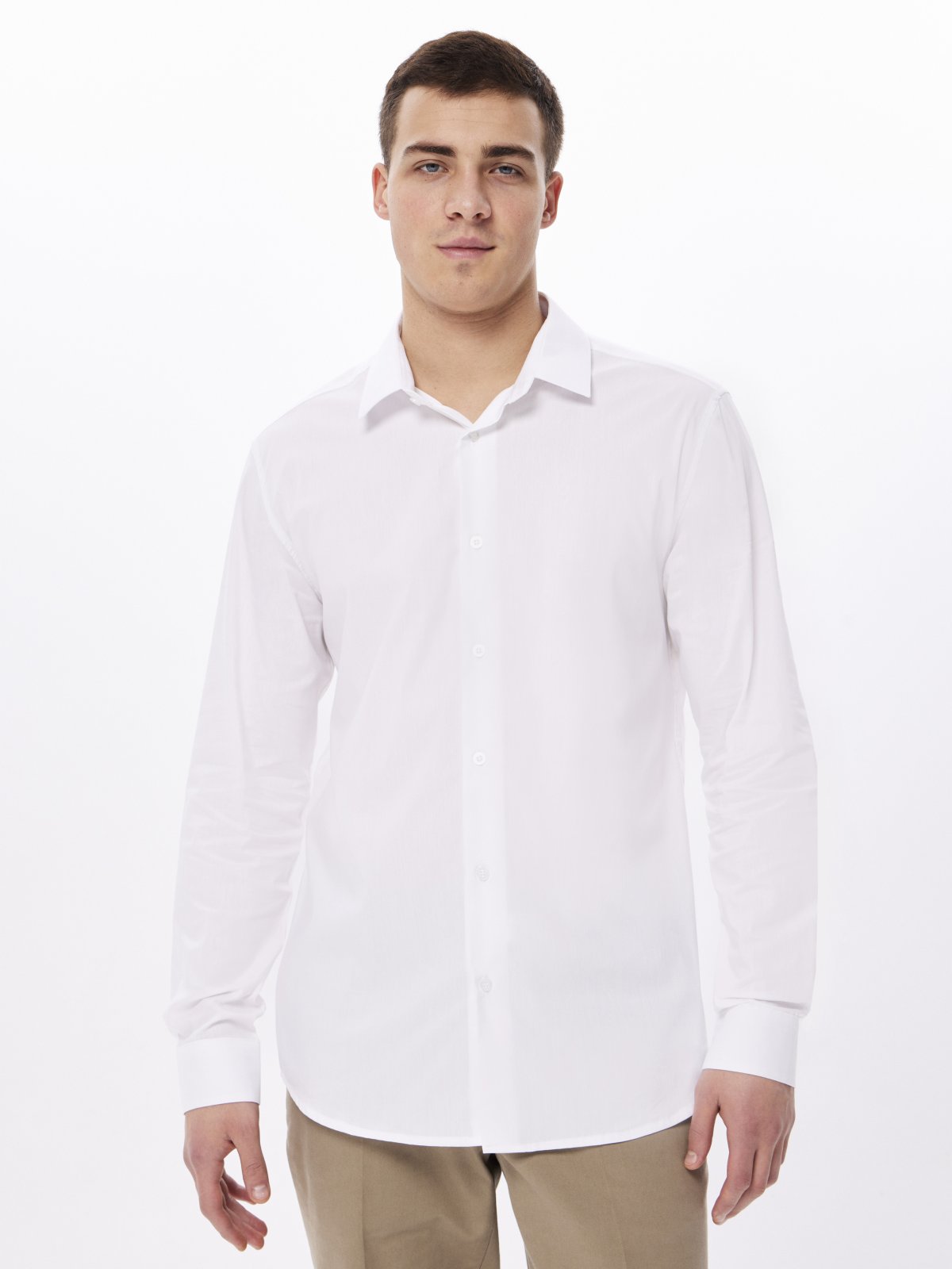 100/238/WH/SZR STRETCH Сорочка мужская длинный рукав
